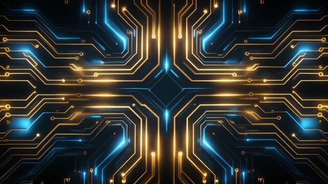 Infinite Reflections - Abstract light ribbons forming an infinity loop on dark background, glowing animation, minimalistic composition, perfect for tech branding.