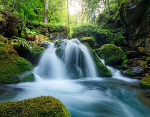 Obraz premium beautiful waterfall in the forest