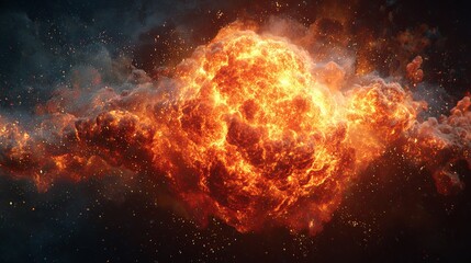 Fototapeta premium Massive incandescent celestial event expands across dark cosmic expanse