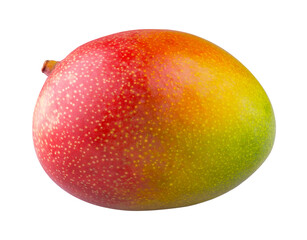 Beautifully retouched whole ripe mango isolated on white