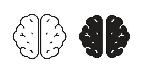 Brain icon in simple flat trend modern graphic design abstract logotype element