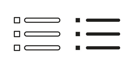 Bulleted list icon in simple flat trend modern graphic design abstract logotype element