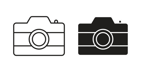 Camera icon in simple flat trend modern graphic design abstract logotype element