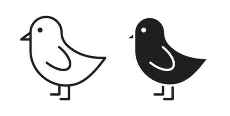 Chick icon in simple flat trend modern graphic design abstract logotype element