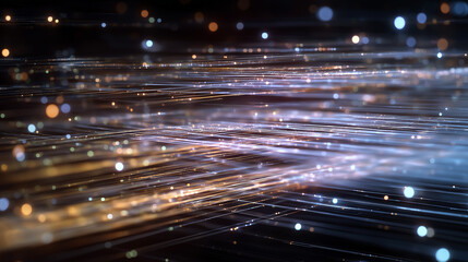 Abstract Light Trails: An abstract display of light streaks across the canvas, showcasing a network of connection and technology's influence in the digital realm.