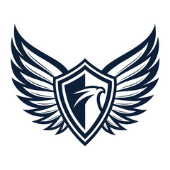 Fototapeta premium Featuring Wings Forming Shield Bold Sporty Dynamic Premium Digital Asset