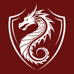 Crisp Minimalist Dragon Curve Shape Bold Fantas High-Quality Stock Image