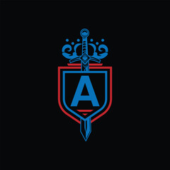 A letter Logo with Shield, A shield logo design template	