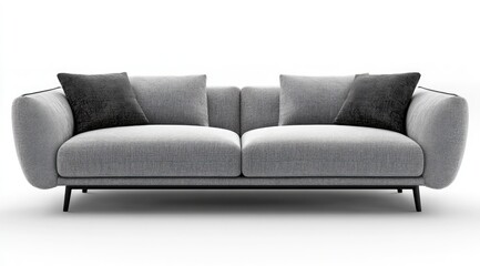 Gray couch with dark cushions