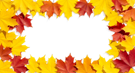 Autumn Maple Leaves Frame Fall Foliage Seasonal Border Design Element