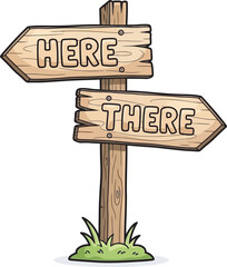 wooden direction sign