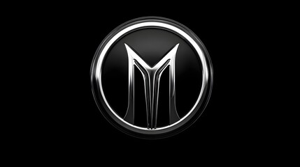 Modern luxury car logo with metallic chrome and black colors, sleek minimalist emblem. Concept:
Luxury automotive branding, combining modern minimalism, power and futuristic sophistication.