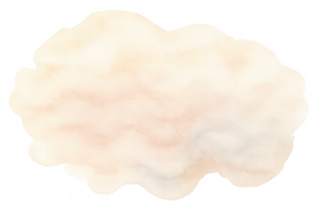 Beige watercolor paint splatter abstract cloud shape
