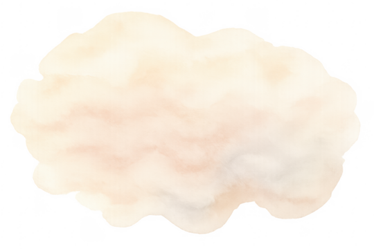 Beige watercolor paint splatter abstract cloud shape