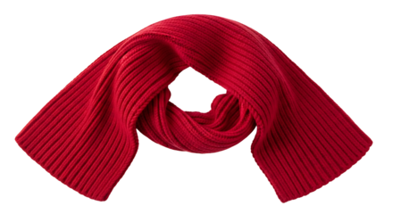 Red Knitted Scarf Fashionable Winter Accessory Warm Neckwear Clothing