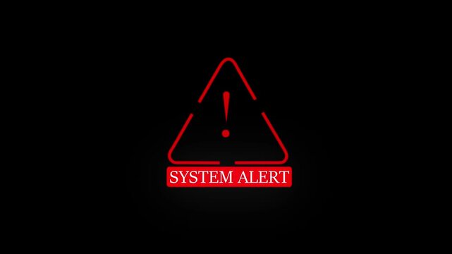 System aleart digital security concept of computer hacking. Cybersecurity technology financial data processing computer monitor cyber attack generic danger on a black background. - Powered by Adobe
