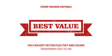 best value label stamp vector, Stamp grunge editable illustration.