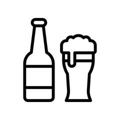 Beer Bottle And Foamy Glass: Refreshing Beverage Scene For Bar, Party, Social Gathering, And Cheers