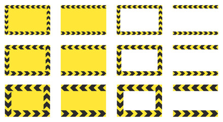 警告、注意喚起フレームアイコンのベクターイラストセット