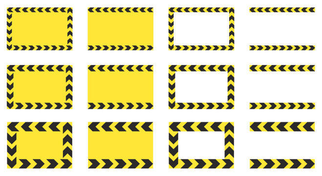 警告、注意喚起フレームアイコンのベクターイラストセット