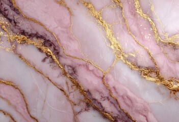 Pink and gold marble texture with flowing veins and metallic accents