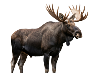 Majestic Moose Portrait Close Up Bull Moose Big Antlers Wild Animal