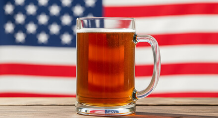 Celebrating American Independence A Refreshing Beer Toast with the Stars and Stripes A Symbol of Freedom and Unity A Toast to the Nation Enjoying a Cold Brew