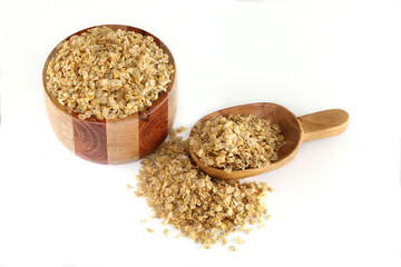 gluten-free millet Jowar (Sorghum) flakes in wooden bowl,Close up
