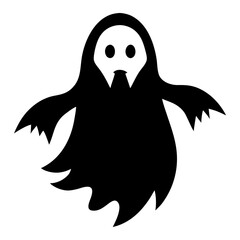 Halloween Ghost Silhouette! Spooky vector design perfect for posters, cards, and party decorations