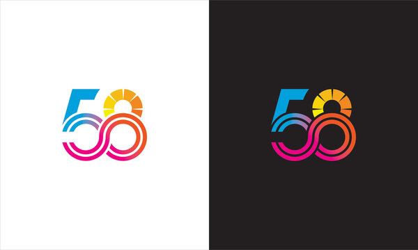 Colorful number 58 logo
