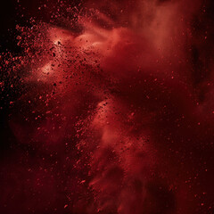 Red cosmic abstract background with bubbles and glowing light