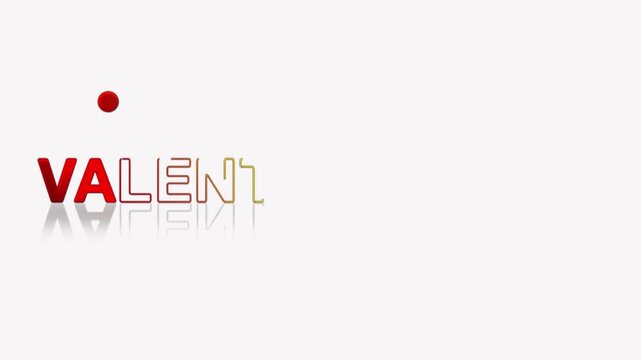 animated jumping or bouncing ball of valentine's day text word lettering typography glow neon reveal, Bright letters jump in the inscription valentine theme video,motion seamless loop rainbow type on 