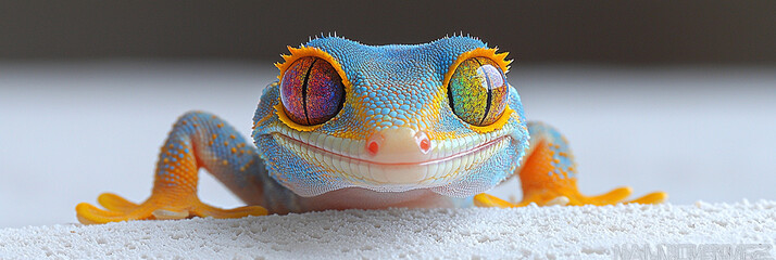 Fototapeta premium Colorful gecko displaying vibrant colors and unique features Generative AI