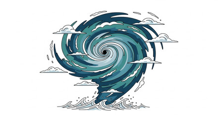 Powerful Lightning Storm and Rain – Natural Disaster Vector