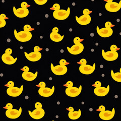 Seamless cartoon fruit pattern with yellow pears and bananas cute vector wallpaper design