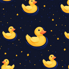 Cute cartoon moon and stars seamless night sky pattern illustration