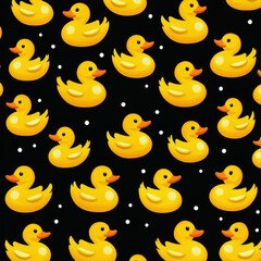 Seamless cartoon pattern of bananas oranges and cute animals for kids design