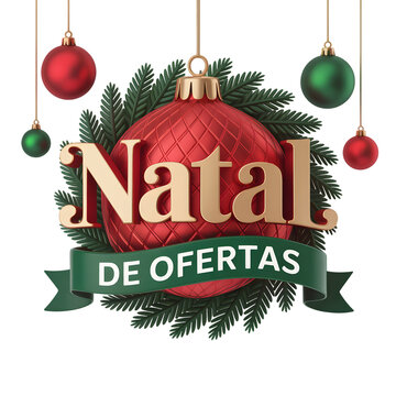 selo 3d enfeite natal de ofertas