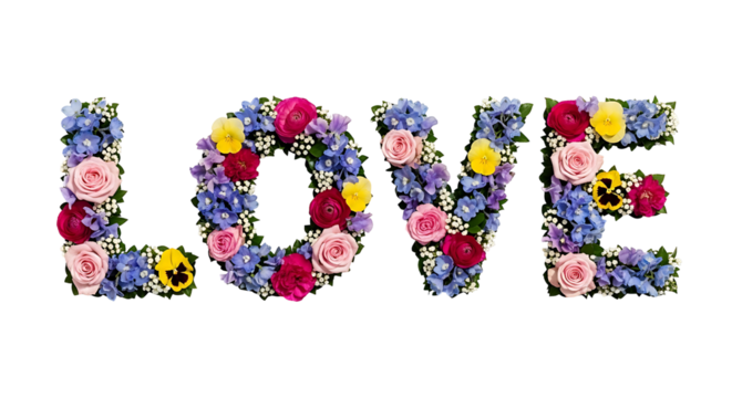 Floral Love Message Spring Flower Arrangement Romance Valentine Wedding