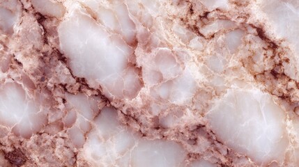 Close-up of Luxurious Pink and White Marble Texture with Bold Burgundy Veining