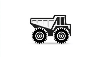 Obraz premium A black and white truck with a white logo that says 