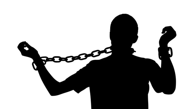 Conceptual silhouette symbolizing freedom from constraints, overcoming adversity, and breaking free from oppression to achieve liberation and personal growth