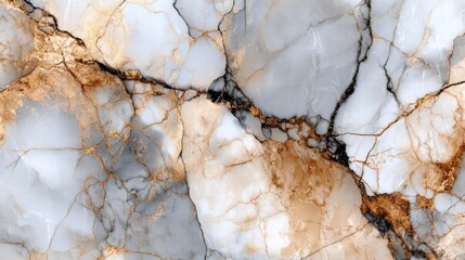 Luxurious White and Grey Marble Texture with Dramatic Gold and Black Veining