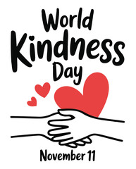 World Kindness Day vector illustration featuring hands holding a heart for social media and greeting cards
