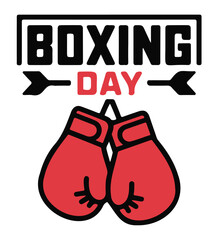 Boxing Day vector illustration with red boxing gloves holiday celebration concept