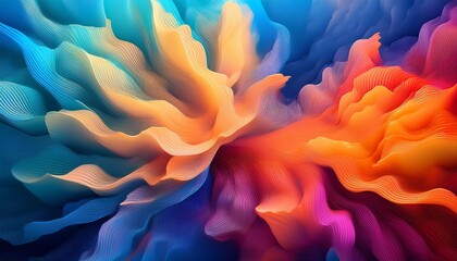 a captivating abstract composition featuring a vibrant dreamlike blend of colors shapes and textures that evoke a sense of surreal futuristic wonder