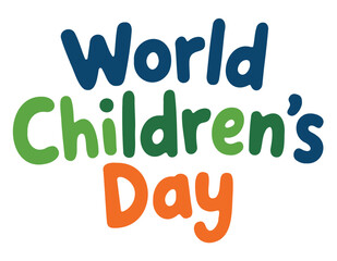 World Childrens Day vector illustration colorful typography design for posters banners and social media pos