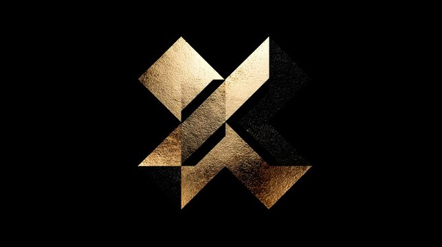 Luxury creative agency logo with abstract geometric shapes forming a gold lettermark. Concept:
High-end creative agency branding focused on modern geometry, luxury aesthetics, minimalist  ophisticatio