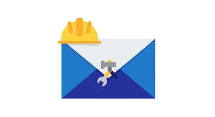 Email construction and repair tools icon concept.