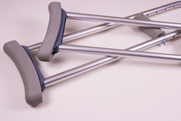 Orthopedic crutches used after an injury to assist with ambulation. © Jeannine